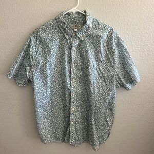 Floral Blue Button-Up Shirt (XL)